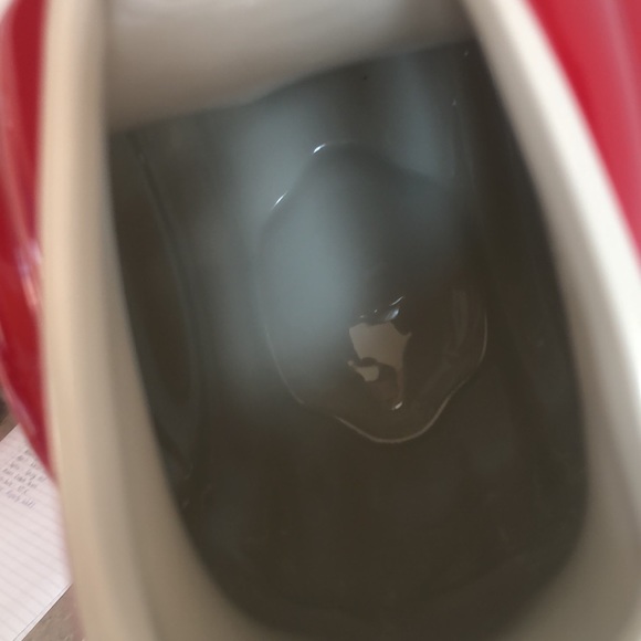 Vintage Hall Red Art Deco Streamline Disc Pitcher 1338 - Picture 6 of 9